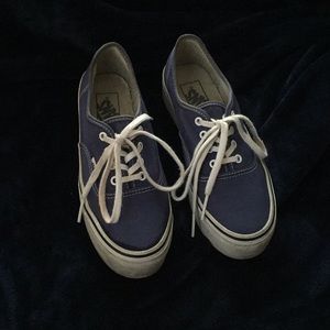 Blue Authentic Platform Vans